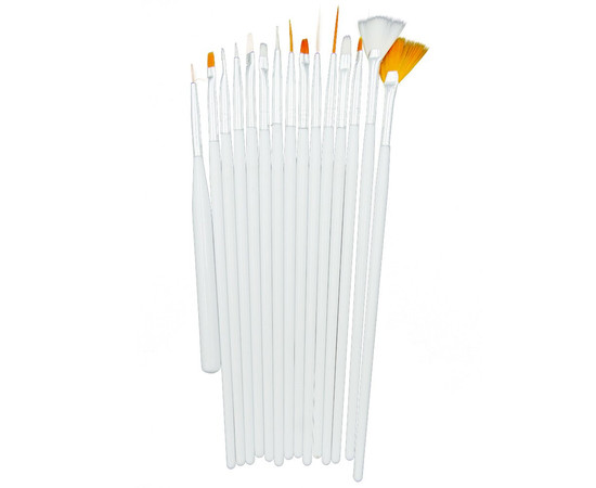 Зображення 2 Набір пензликів для манікюру 15 шт Starlet Professional білі