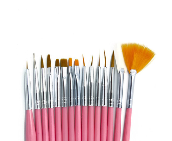 Изображение 2 Набор кистей для маникюра 15 шт Starlet Professional розовые