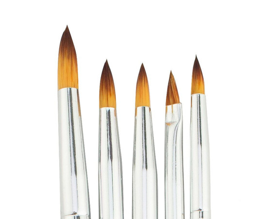 Изображение 2 Набор кистей Лепесток Starlet Professional для маникюра, кисть Колонок ''кошачий язык'' для акрила 5 шт