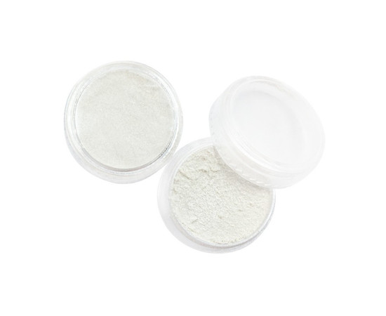 Изображение 6 Втирка для ногтей белая жемчужная 0.2 мм в баночке