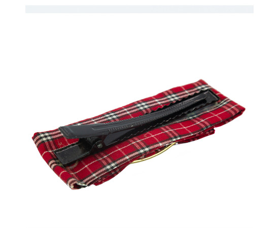 Зображення 4 Дитяча заколка для волосся, бантик в клітинку червоний