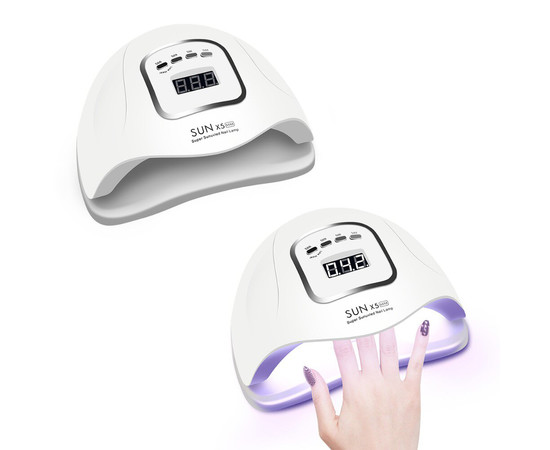 Зображення 4 Лампа для нігтів і шелаку SUN 5x Max UV + LED 80 Вт, Біла