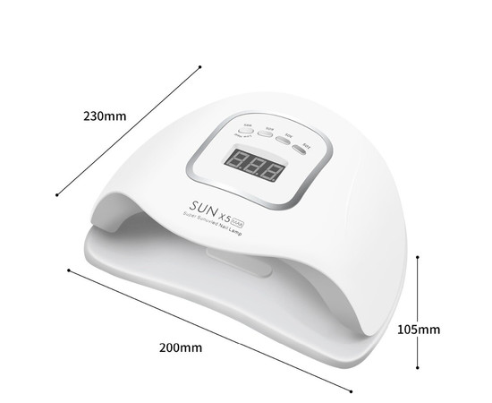 Зображення 8 Лампа для нігтів і шелаку SUN 5x Max UV + LED 80 Вт, Біла