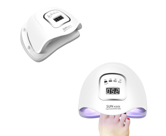 Зображення 5 Лампа для нігтів і шелаку SUN 5x Max UV + LED 80 Вт, Біла