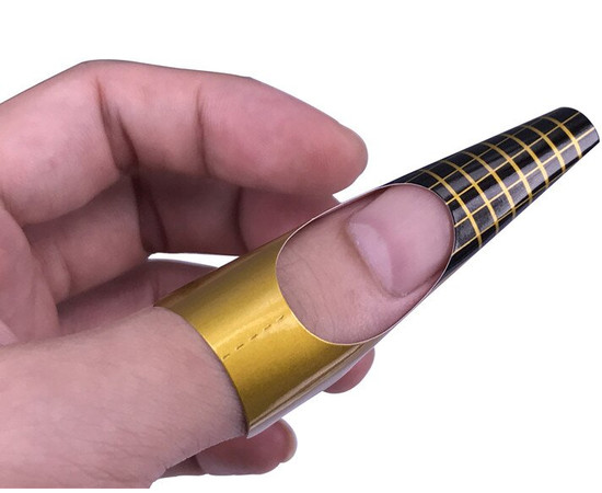 Зображення 5 Форми для нарощування нігтів, вузькі золото в рулоні 500 шт