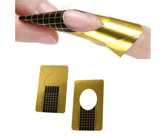 Зображення 4 Форми для нарощування нігтів, вузькі золото в рулоні 500 шт