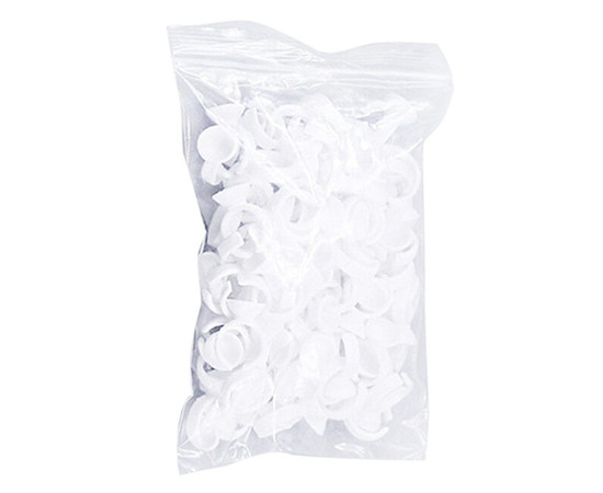 Изображение 2 Пластиковое кольцо для клея, наращивания ресниц, 100 шт