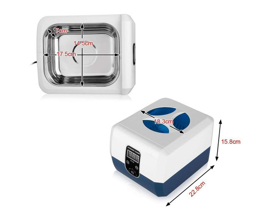 Зображення 6 Ультразвукова мийка - стерилізатор VGT 1200 1300 мл 60 Вт