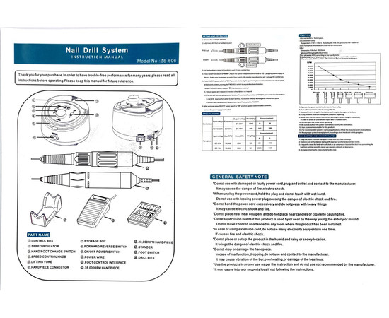 Зображення 8 Фрезер для манікюру Drill pro ZS 606 65 Вт 35 000 об, Білий, Колір: білий
