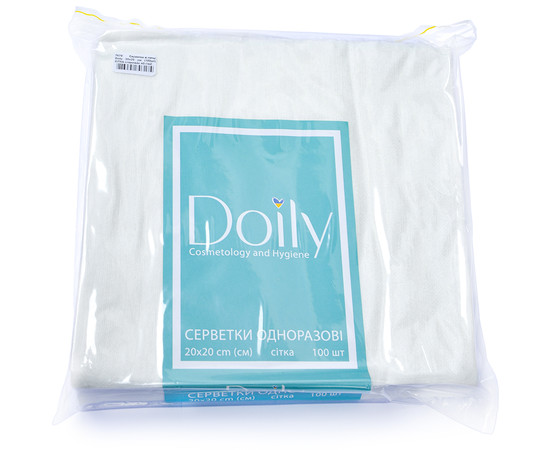 Зображення 2 Серветки одноразові в пачці Doily сітка 20x20 см, 100 шт.