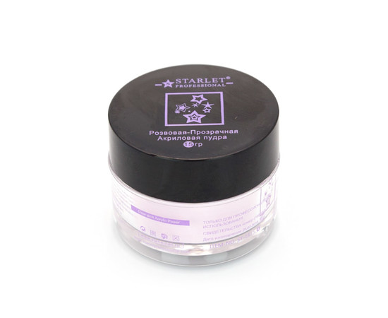 Зображення 2 Акрилова пудра для нігтів Starlet Professional 15 г, Прозоро-рожева