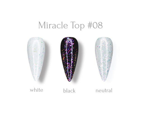 Зображення 2 Топ для гель-лаку з пластівцями юки Adore Professional 7,5 мл №08 - рожевий