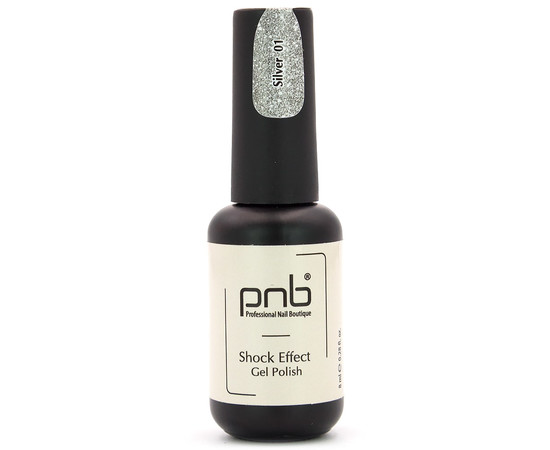 Зображення 2 Гель-лак для нігтів PNB Shock Effect 8 мл, № 01 Silver, Об'єм (мл, г): 8, Колір: 001