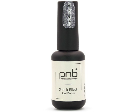 Зображення 2 Гель-лак для нігтів PNB Shock Effect 8 мл, № 02 Crystal gray, Об'єм (мл, г): 8, Колір: 002