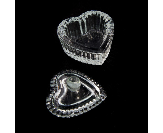 Зображення 2 Стаканчик серце для мономера, хни, фарби, скляний з кришкою